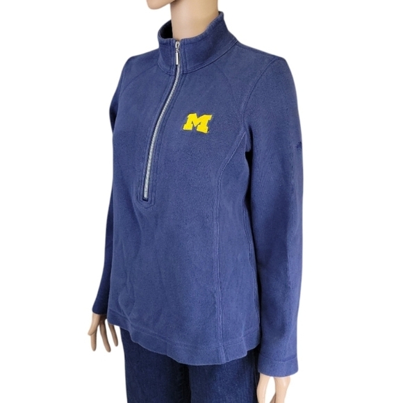 Tommy Bahama Womens Michigan Wolverine UofM 3/4 Zip Sweater Jacket Size M - Picture 3 of 17